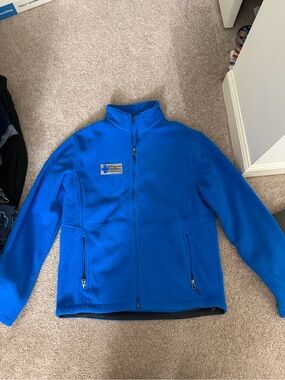Greys Anatomy Bright Blue Full-Zip Fleece Jacket with Embroidered Patch